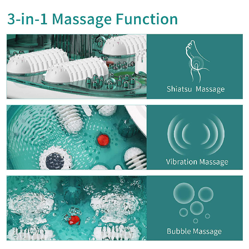 Masseur de bain spa pour les pieds MM-20A-3 avec chaleur et quatre grands rouleaux de massage