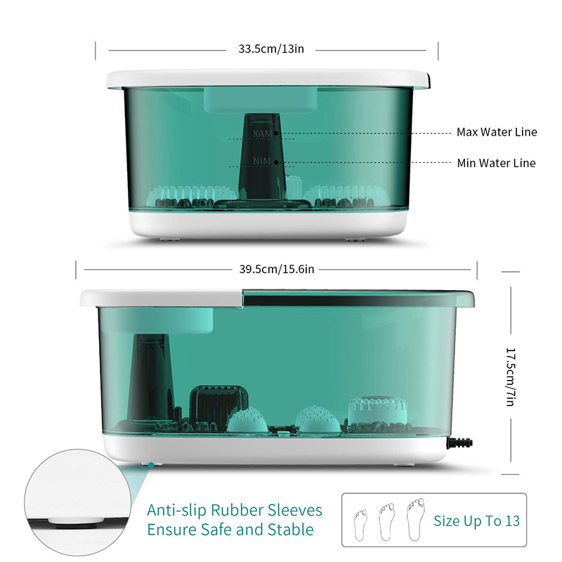 Masseur de bain spa pour les pieds MM-20A-3 avec chaleur et quatre grands rouleaux de massage
