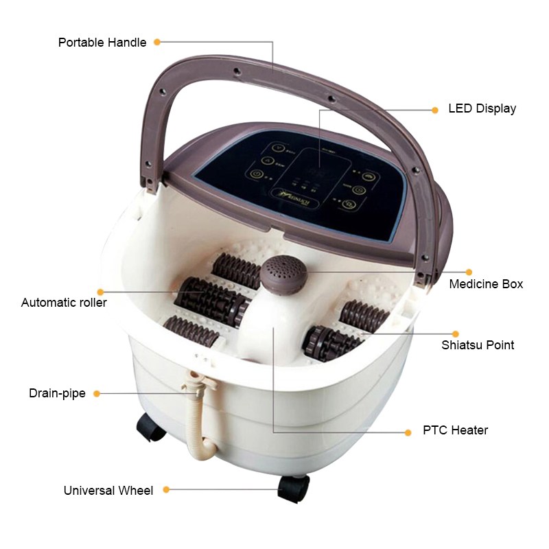 Machine automatique de massage de bain de spa de pieds JD-618 avec rouleaux de massage rotatifs